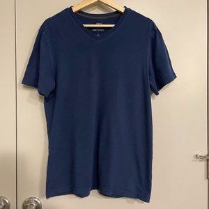 JackThreads V-Neck T-Shirt, Blue, Medium